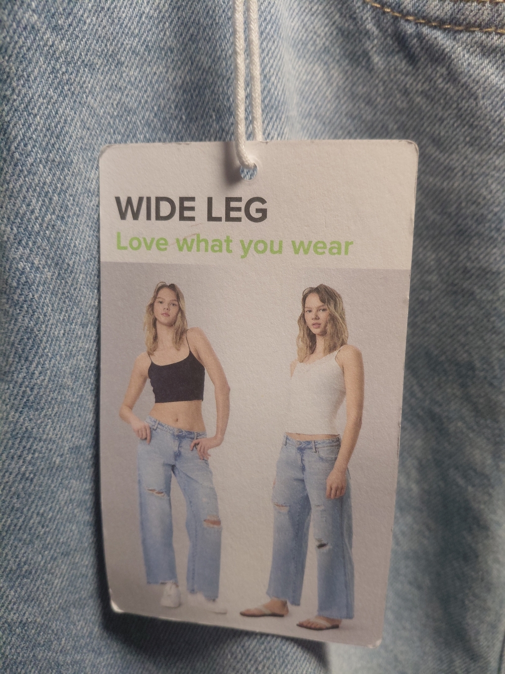 Light Blue Distressed Wide-Leg Women's Jeans - Picture 2 of 6